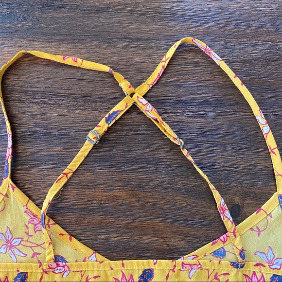 Hollister Mustard Yellow & Purple Floral Tank Top - Picture 6 of 7